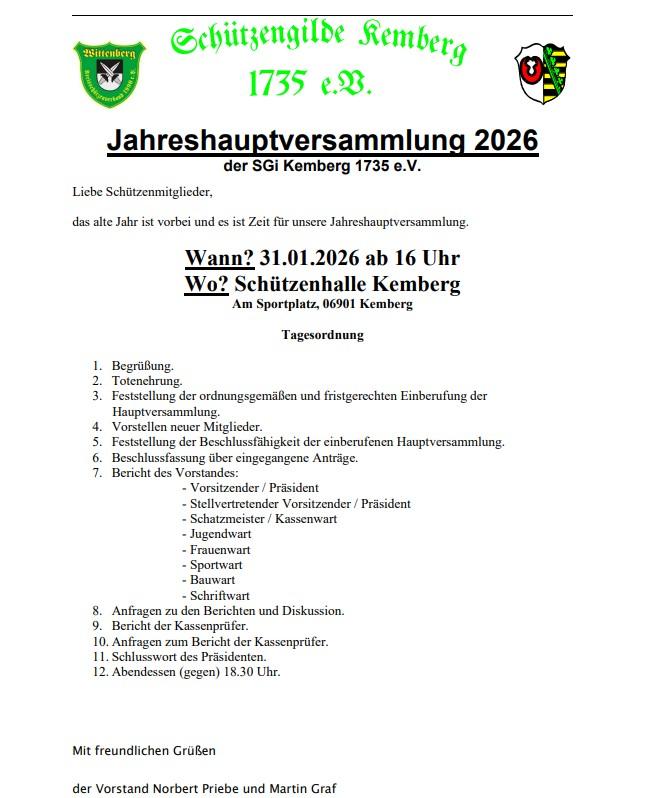 Einladung JHV 2026