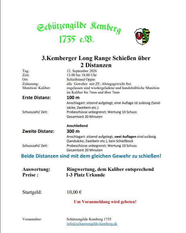 Einladung Long Range Schießen