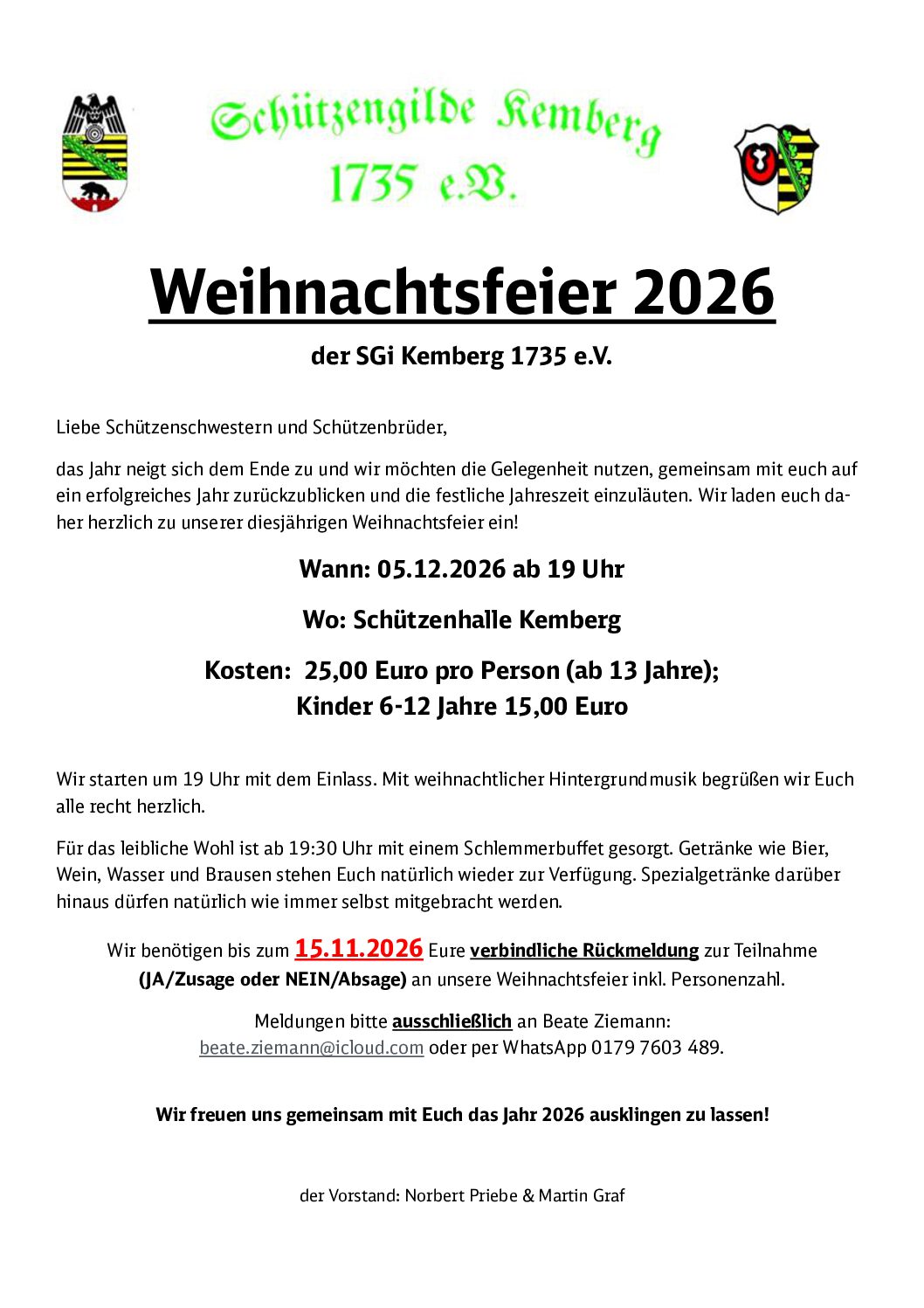 Weihnachtsfeier 2026
